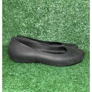 CROCS At Work Iconic Comfort Ballet Flats Woman's Size 8 Matte Black Shoes
